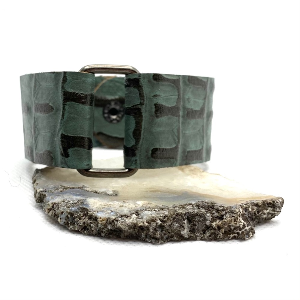 Emerald Leather Cuff